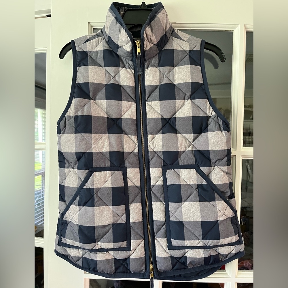 Jcrew factory Buffalo check puffer vest